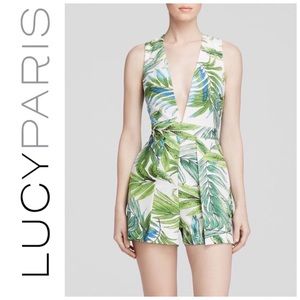 NWT Lucy Paris Deep V Botanical Romper